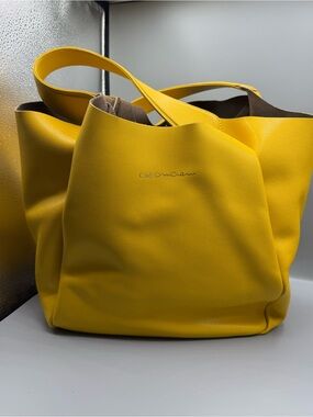 Cruciani Bright Yellow Leather Tote